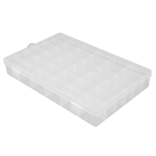 Transparent Plastic Storage Box with Clear Lid & Removable Dividers – Portable Organizer for Jewelry, Beads, Screws, and Small Parts – Reusable Home