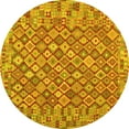 thumbnail image 1 of Ahgly Company Machine Washable Indoor Round Southwestern Yellow Country Area Rugs, 4' Round, 1 of 4