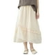 thumbnail image 2 of Falda midi Prolriy para mujer, dulce falda de encaje de doble capa, fluida, fina, de línea A, de cintura alta, de longitud media, para mujer, amarilla, XL, 2 of 8