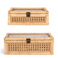 thumbnail image 1 of Caja decorativa HUAXIN CRAFT H de ratán con tapa, juego de 2 unidades, color beige, 1 of 7