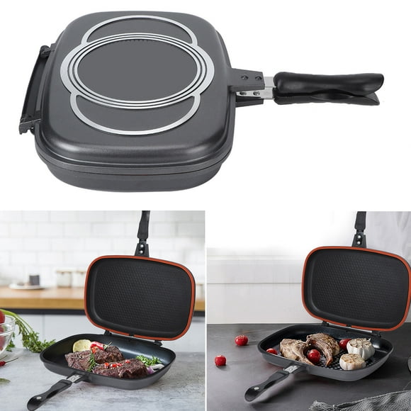 Omelet Pan, Cookware Heat- Handle Skillet Pan, Double-sided Omelette Pan, for Barbecue Cooking