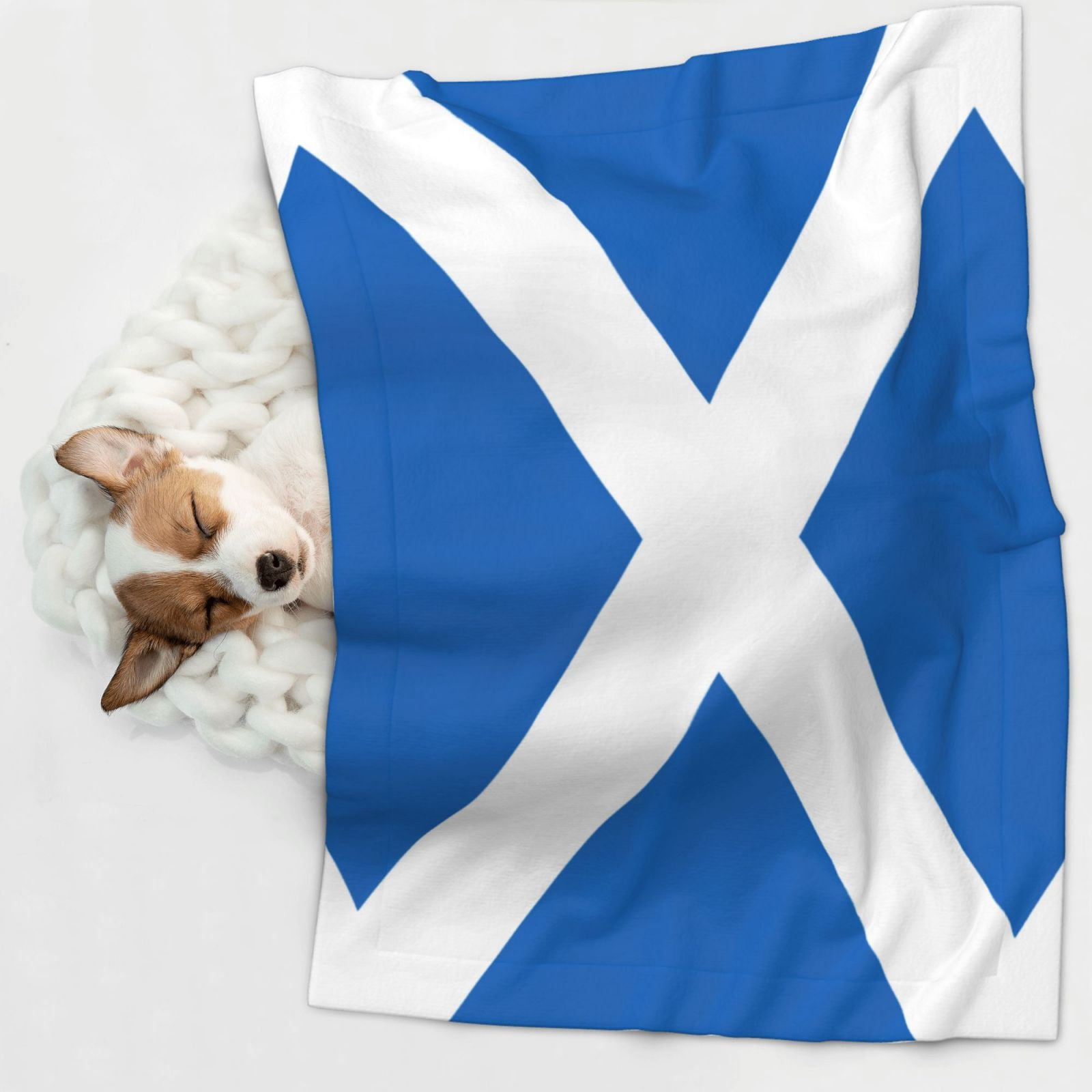Flannel Throw Dog Blanket Scottish Flag Soft Warm Print Pet Blankets for Small Dog Cat Puppy
