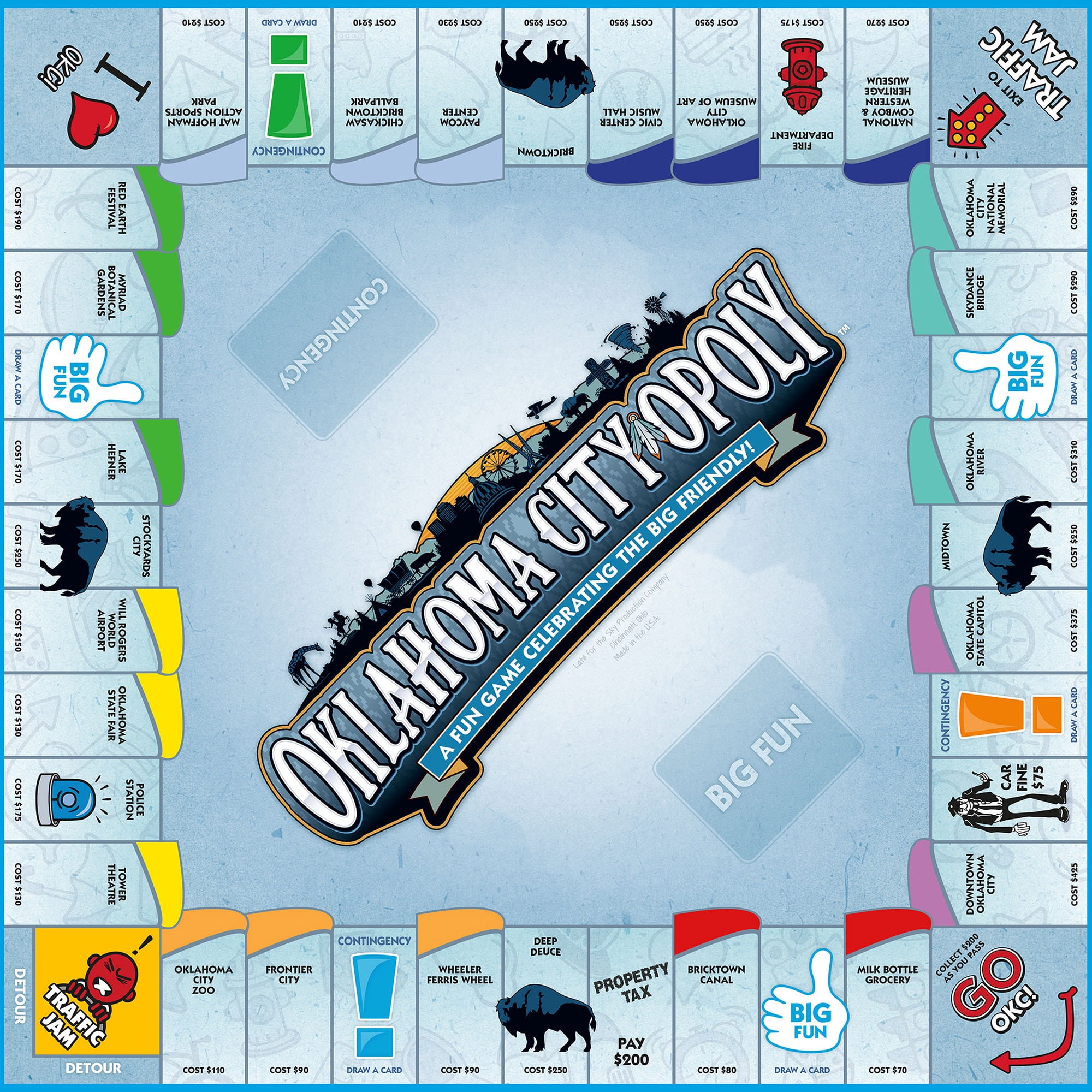 Oklahoma City-Opoly Themed Family Board Game, 2-6 Players