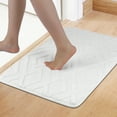 thumbnail image 2 of Unique Bargains Geometric Pattern Bathroom Mat Absorbent Non-Slip Bath Rug Beige 20" x 32", 2 of 7