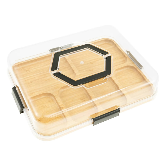 Charcuterie Board with Clear Lid, Travel Portable Cheese Board Charcuterie Boxes Cutting Boards for Kitchen NewHome Gift,1 * Charcuterie Board 1 * Clear Lid