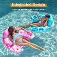 thumbnail image 3 of Sloosh Inflatable Pool Floats Adult, 3 Pack Pool Chairs with Cup Holders, Blow up Floating Pool Floats Chair, Pool Floaties for Adults Swimming Pool Party Summer Water Fun, 3 of 6