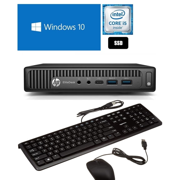 Restored HP 800 G2-MINI Core i5-6500T 2.5GHz/8GB/256GB SSD/Windows 10 Pro 64bit (Refurbished)