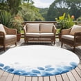 thumbnail image 5 of Blue Leaf Round Area&nbsp;Rug 7ft Watercolor Eucalyptus Leaves Non-Slip&nbsp;Washable Circle Rugs Soft Felt Indoor Floor Mat for Bedroom Kitchen Living Room Bathroom, 5 of 9