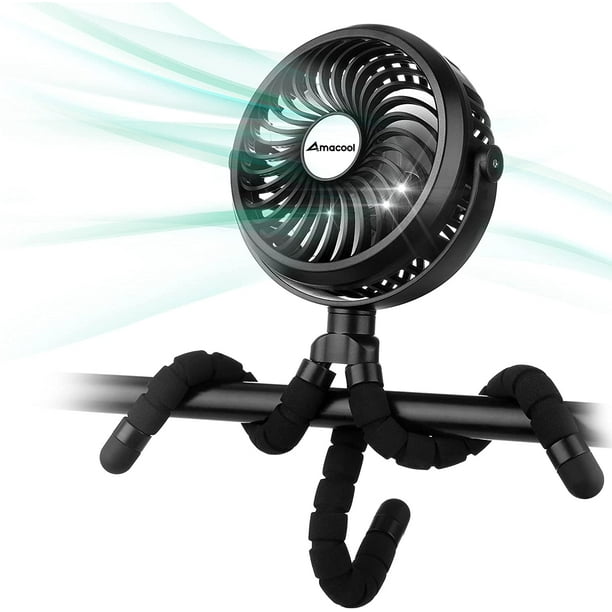 Battery Operated Stroller Fan Flexible Tripod Clip On Fan with 3 Speeds
