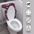 thumbnail image 3 of HELLHERO Heart-Shaped Elderly Pattern Polyester Fabric Bathroom Toilet Cover Set Toilet Covers Set Fits All Toilet Shapes Elastic Edge Stretch Easy to Install, 3 of 7