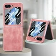 thumbnail image 2 of Nalacover for Samsung Galaxy Z Flip5 Slim Folding Case with Screen Protective Film, Skin-Feel Vintage Premium PU Leather Shockproof Anti-Scratches Cover for Samsung Galaxy Z Flip5,Pink, 2 of 11