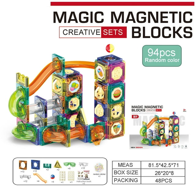 Slide Ball Magnetic Piece Building Blocks, Intelligence Assembled Youth Toy Gift-SinKeeU