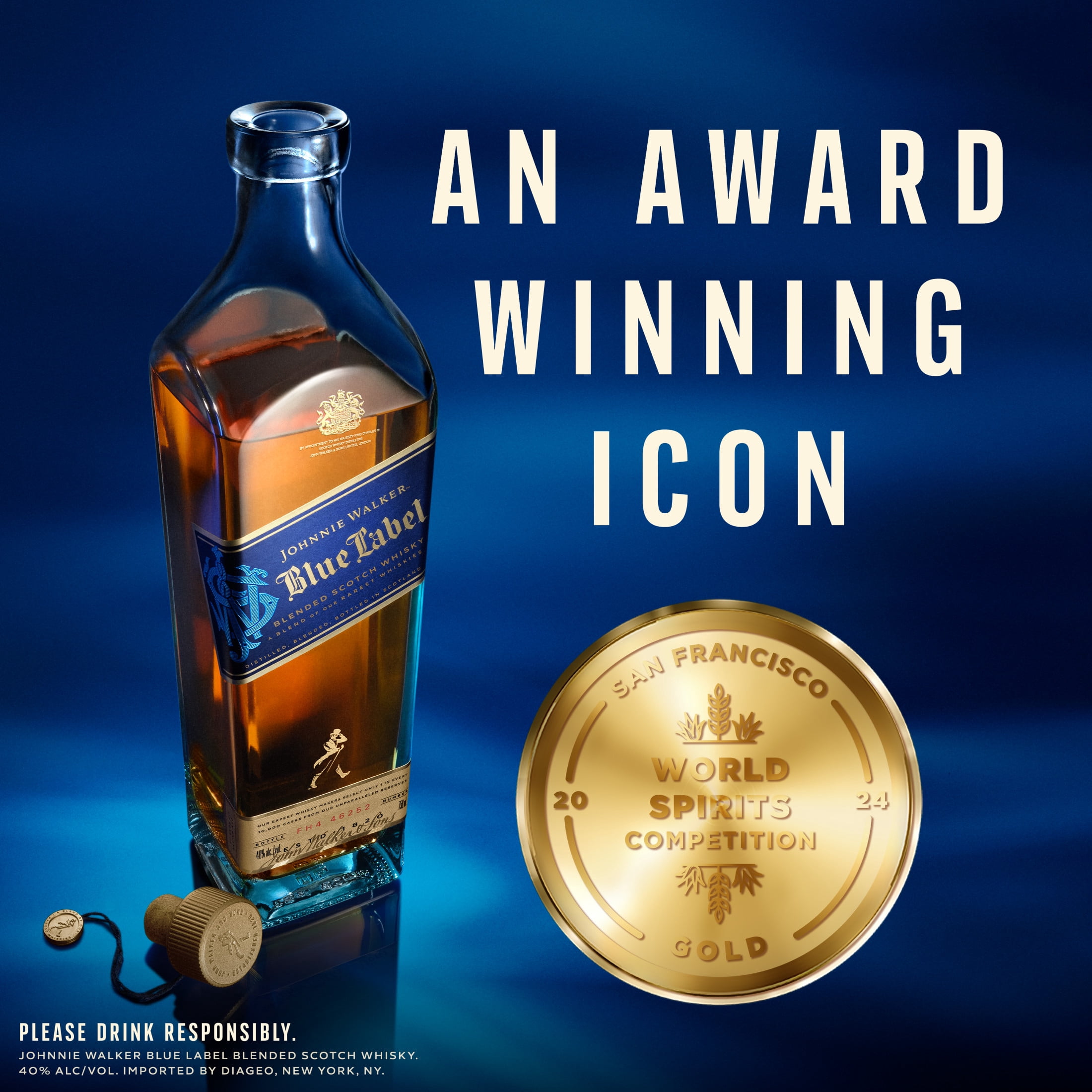 Johnnie Walker Blue Label Blended Scotch Whisky, 750 mL, 40% ABV