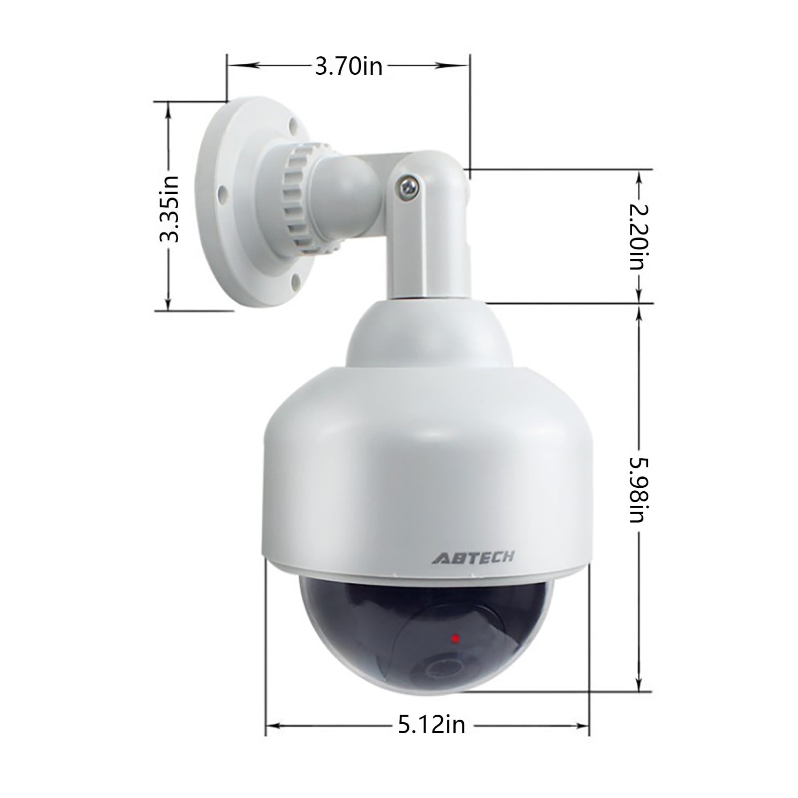 Dpityserensio Solar Dummy Fake Camera Security Outdoor,Solar Powered Simulated Surveillance Cameras with 1 Flashing Red LED Light,Fake Dome Camera for Home Garden Supplies
