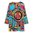 thumbnail image 4 of Peace and Love Colorful Retro Art Long Sleeved Dress Women"s summer dress prom clothes, 4 of 4