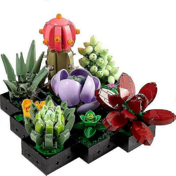 Succulents Plant Decor Building Set For Adults; Build A Succulents Display Piece For The Home Or Office (770 Pieces)-SHUNJING