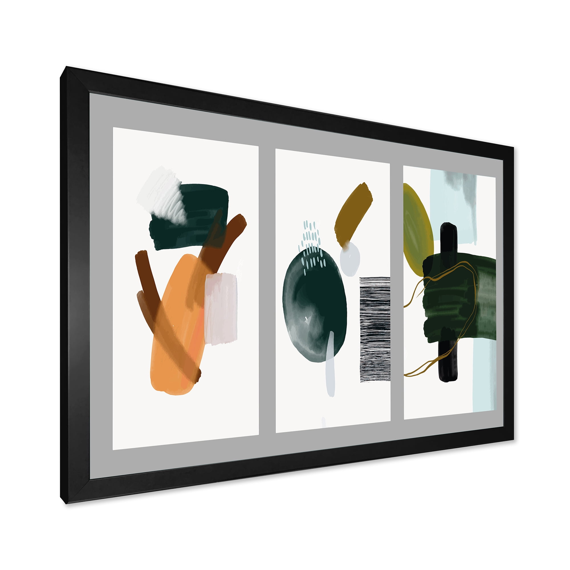 Designart 'Compostion Minimalistic of Organic Shapes IV' Modern Framed Art Print