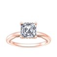 thumbnail image 1 of 1.15 Carat Excellent Asscher Cut Real Diamond Latest Design Solitaire Engagement Ring for Ladies Solid 14K Rose Gold Size 7.5, 1 of 8