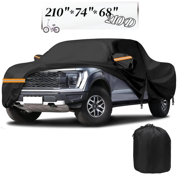 Teblint Truck Cover Waterproof All Weather, Pickup Truck Car Cover 210"x74"x68", Fit for Ford F150, Chevrolet Silverado/Dodge Ram 1500, Sierra 1500, Toyota Tundra