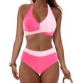 thumbnail image 3 of Efsteb Womens Swimsuits Two Piece Womens High Waisted Bikini Sets Swim Bikinis Tops Shorts Swimsuits Two Piece Bathing Suits (Pink,XL), 3 of 8