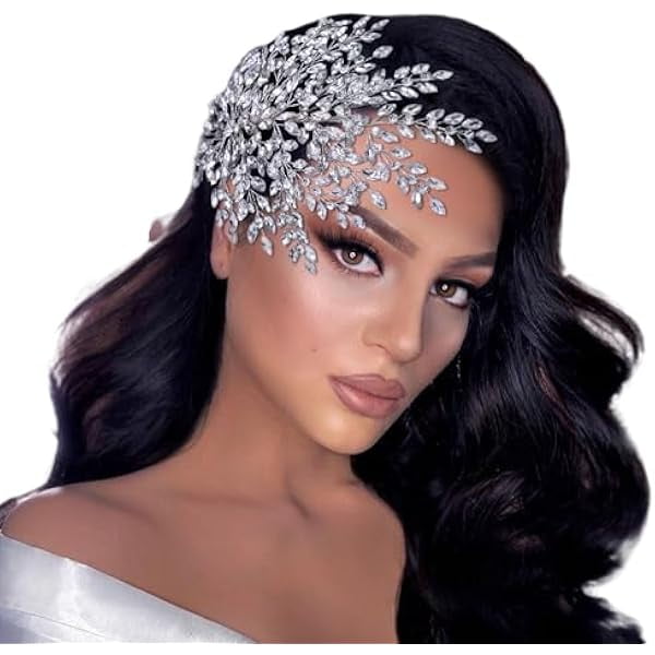 wonima11 Wedding Headband Bridal Hair Pieces Rhinestone Hair Accessories for Brides and Bridesmaids Party Headpieces for Women Silver HP438