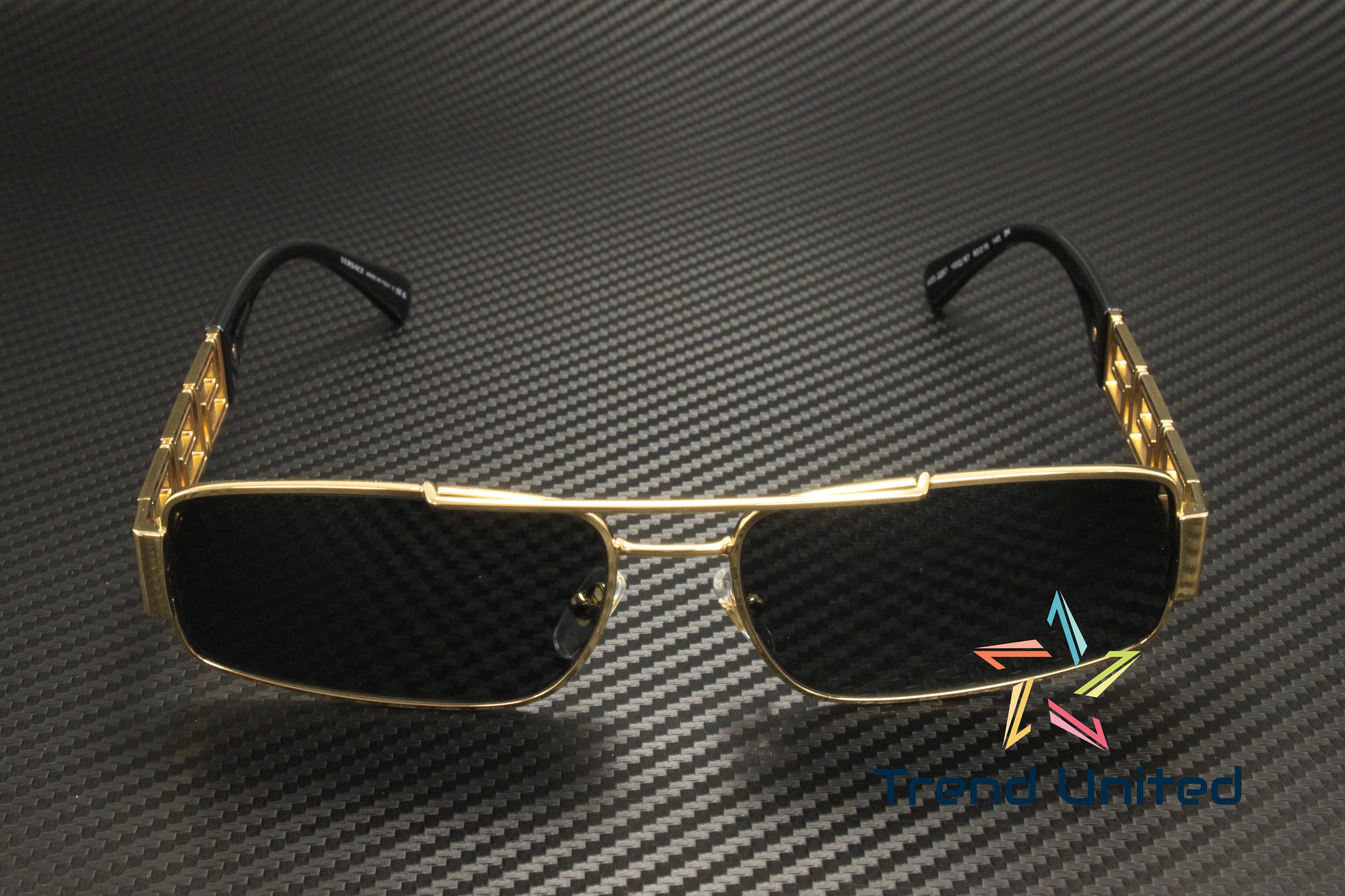 VERSACE VE2257 100287 Gold Dark Grey 60 mm Men's Sunglasses