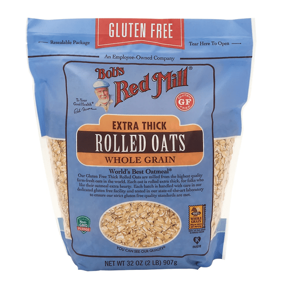 Bobs Red Mill Gluten Free Extra Thick Rolled Oats, 32 Ounce -- 4 per Case.