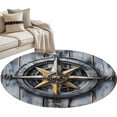 thumbnail image 6 of Vintage Compass Coastal Round Rug 3.3ft Washable Circle Entryway Rugs Non Slip Summer Beach Ocean Nautical Area Rug Indoor Floor Carpet for Bedroom Kitchen Living Room Home Office Dining Room Nursery, 6 of 8