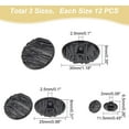 thumbnail image 2 of 36 Pcs Metal Buttons 3 Sizes Black Coat Button Vintage Shank Button Flat Round Button Bark Texture Jacket Pants Button Blouse Decorative Buckle for Sewing DIY Craft Jewelry Making, 2 of 9