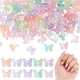 thumbnail image 1 of 100 piezas de dijes de mariposa de cristal para uñas, 5 colores, 3D, brillantes, suministros para decoración de uñas, cuentas brillantes de mariposa transparentes, 1 of 6
