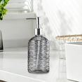 thumbnail image 5 of 450ML Textured Glass Lotion Dispenser, Large 450ML Glass Lotion Dispenser, Press Cosmetic Jar, Elegant Container for Bathroom Hand Soap Kitchen Liquid Refill, 5 of 6
