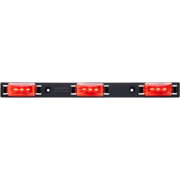 Optronics Led Bar 16.5" Red Mini 9D Lght 3 Lght Bar 9 Diode Blk Base