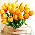 thumbnail image 2 of 30pcs Artificial Latex Tulips Flowers Faux Tulip Stems PU Real Touch Tulips for Wedding Party Home Decoration (Pink), 2 of 5