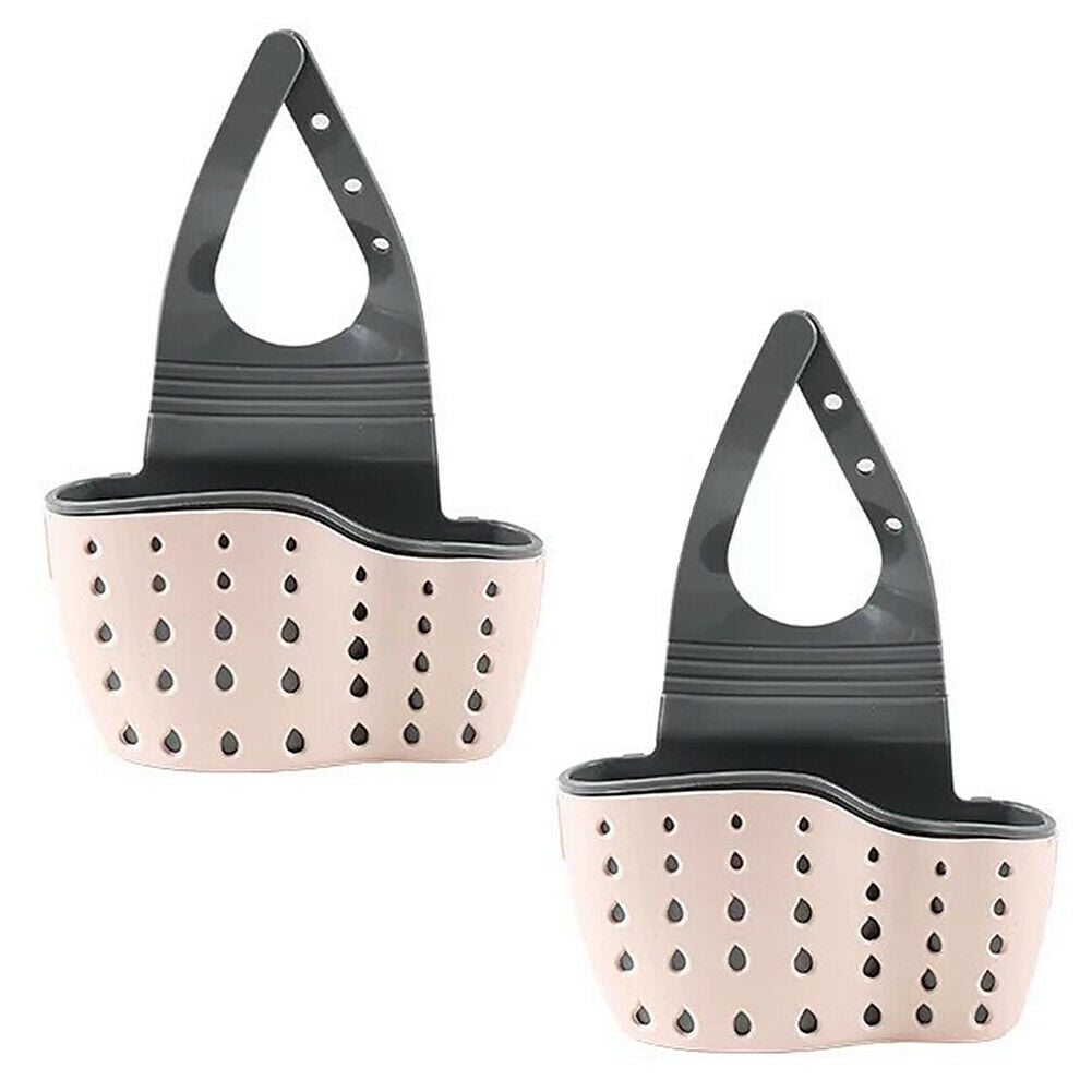 2 Pack Kitchen Organizer Sink Faucet Caddy Basket Cleaning Sponge Holder Soap