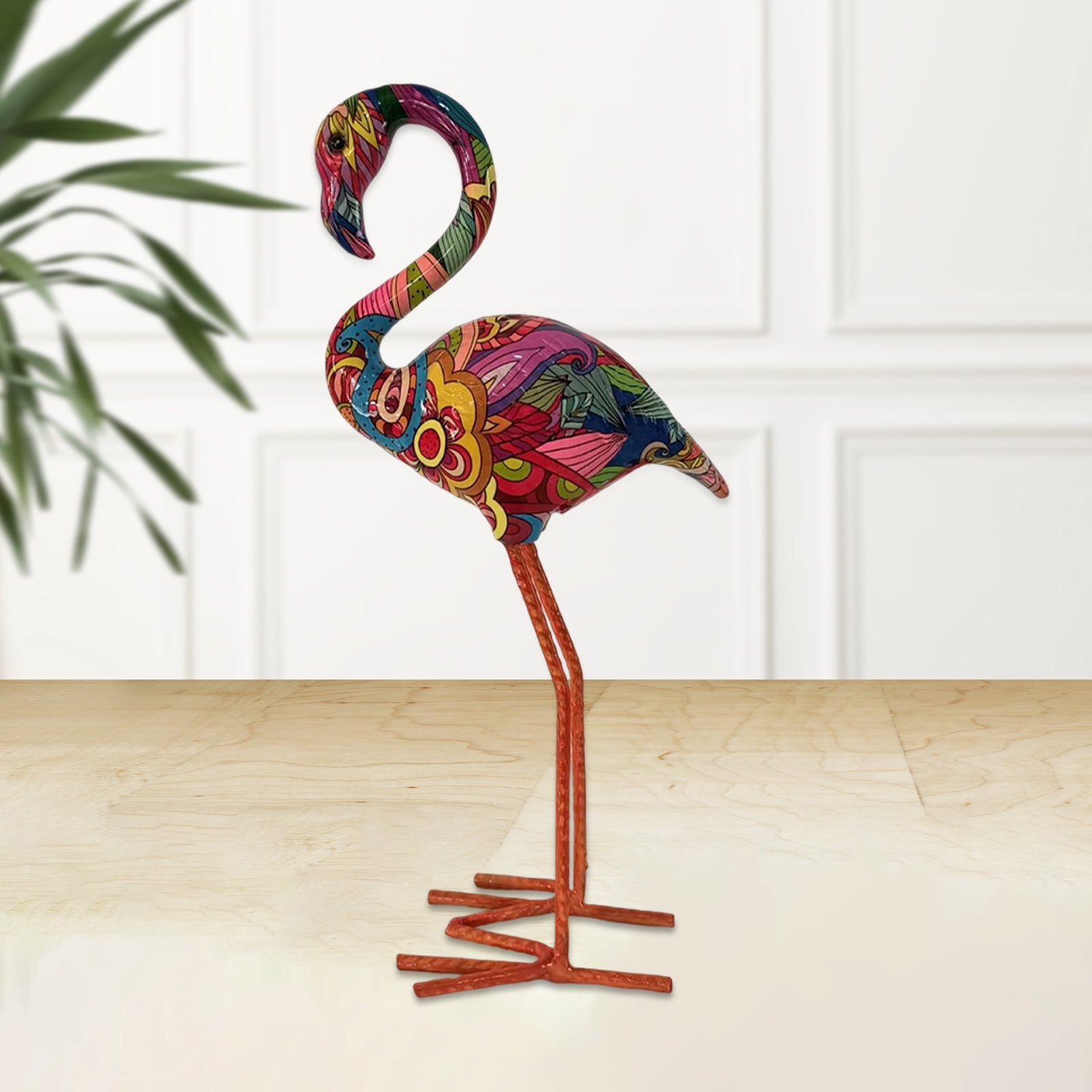 Resin Figurines Birds Sculptures Long Legs Decorative Modern Art Backyard Flamingo Garden Statue for Yard Porch Sidewalks Decoration Window Style B