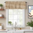 thumbnail image 2 of Retro Beige Wood Grain Valance Curtain for Windows Rustic Board Texture Country Style Rod Pocket Curtain Valances Short Window Treatments Panels for Kitchen Bathroom Laundry Basement 60 x 18 Inch, 2 of 9