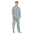 thumbnail image 6 of GLOBAL Men's Long Sleeve Plain Weave Pajama Set Cotton Sleepwear Comfy Loungewear Elegant Gray Plaid S, 6 of 7