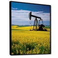 thumbnail image 2 of Designart "Meadow With Green And Yellow Oil Drilling Rig" Oil Rigs / Fields Floater Framed Canvas Art Print, 2 of 5