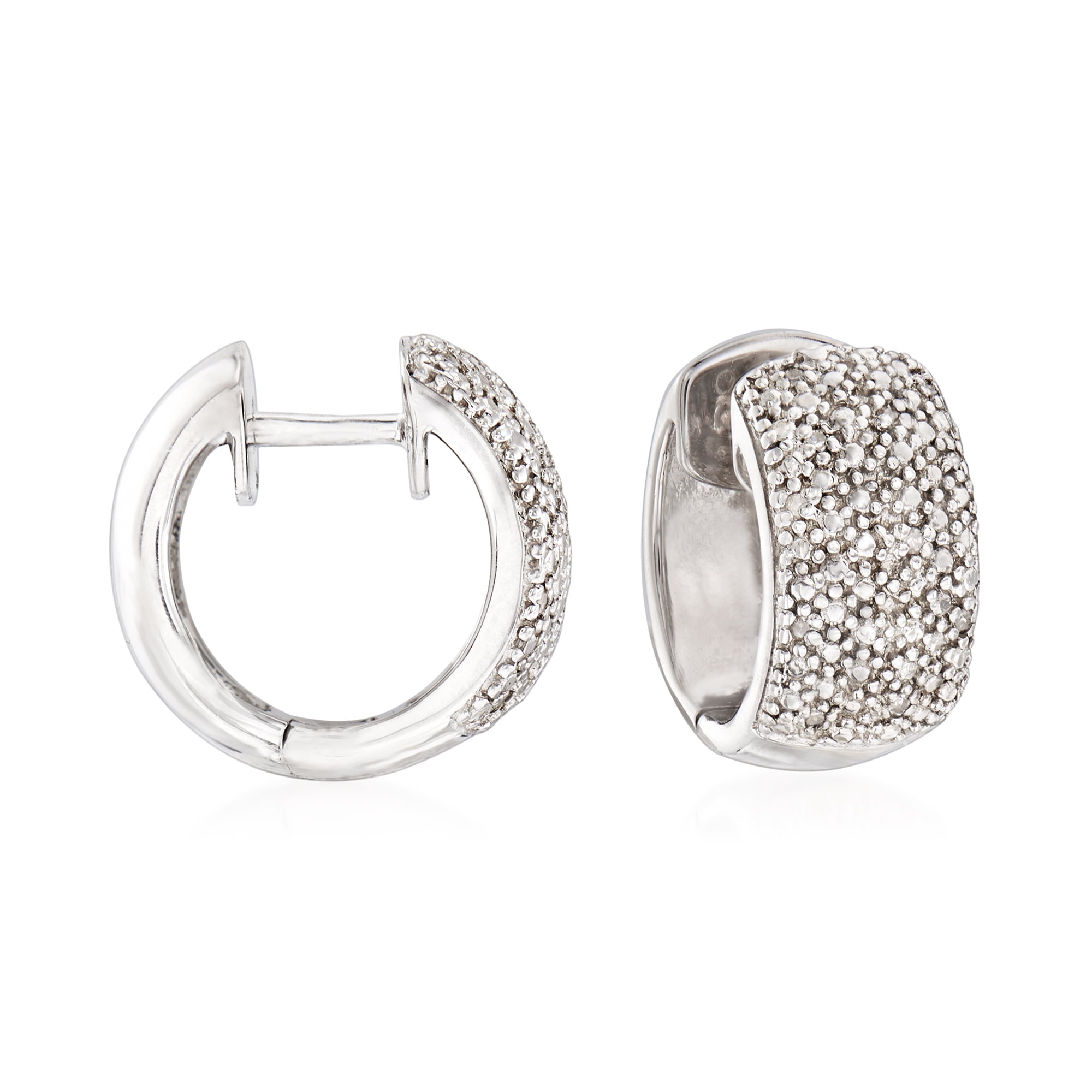 Ross Simons Ross Simons Diamond Accent Huggie Hoop Earrings In