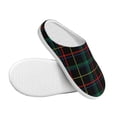 thumbnail image 3 of Daiia Buffalo Plaid Dark Green Print Women’s Fuzzy Slippers Memory Foam Lightweight House Shoes Cozy Loafer Flannel House Shoes-37/38, 3 of 7