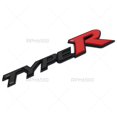 thumbnail image 2 of Adecuado para el emblema de la insignia del portón trasero rojo y negro de Honda Type R Racing Sport ABS., 2 of 4