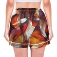 thumbnail image 3 of Women's Satin Pajama Shorts Abstract Dragonflies with Pockets, Elastic Waist Sleep Lounge Shorts, 3 of 7