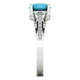 thumbnail image 3 of 2.21ct round cut turquoise 14k white gold Bridal Wedding Engagement Promise Anniversary Ring for Women size 8.75, 3 of 7