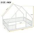 thumbnail image 2 of Jopath Full Size Floor Bed Frame Montessori Bed with House-Shaped Floor Bed with Fence, Guardrails for Kids,Boys,Girls White, 2 of 10