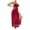 Wine, variant on JSGEK Sexy Chemise Lingerie Nightgown for Women Spaghetti Strap Sheer Lace High Slit Maxi Dress Intimate Sleepwear Nightwear Red M