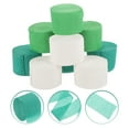 9 Rolls Green and White Crepe Paper Streamers Jungle Theme Paper