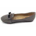 thumbnail image 5 of Victoria K Techno Shine Quilted Texture Black Bow Ballerina Flats (Women), 5 of 5