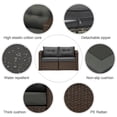 thumbnail image 5 of Cozyhom Brown Wicker Rattan Patio Loveseat,Sectional Couch Corner Chair with Armrest and Dark Gray Cushions, 5 of 7