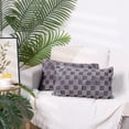 thumbnail image 6 of REGALWOVEN Pack of 2 Faux Fur Soft Plaid Decorative Throw Pillow Covers Square Plush Pillowcase Gray 12" x 20", 6 of 6