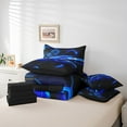 thumbnail image 4 of Erosebridal Fast Car Bedding Sets Twin Size,Geometric Honeycomb Comforter Sets with Sheets,Black Blue Bed in a Bag Twin size,Ultra Soft Ombre Bedroom Decoration,Reversible,7-Piece, 4 of 6